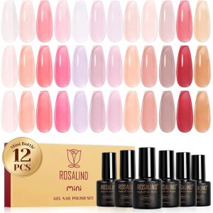 Vernis Semi Permanent,12 Couleurs Blanc Rose Nude Violet Gruau Vernis À Ongles,Soak-Off Uv/Led Vernis Gel Semi-Permanent Pailleté Manucure Cadeau - Neuf