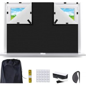 Store Occultant Sans Percage, 200x148cm Store Occultant Fen&ecirc;tre, Portable Rideau Occultant Pare Soleil Fenetre,Protection Solaire Film Occultant Fenetre Pour Grenier, Bureau, Caravane - Neuf