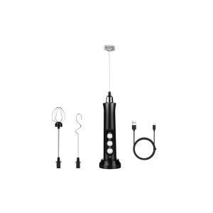 Mousseur &agrave; lait portable rechargeable par USB avec 3 fouets et vitesse r&eacute;glable pour le caf&eacute; et la mousse de lait - Neuf