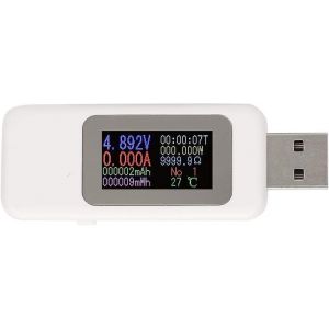 Testeur de chargeur USB, détecteur, écran LCD, voltmètre numérique, ampèremètre, voltmètre, DC4-30 V (blanc) - Neuf