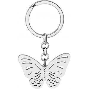 Kal-Porte-Clés Papillon En Acier Inoxydable Pendentif Porte-Clés Papillon Cadeaux Pour Femme Filles Chaîne De Clés Porte-Monnaie De Voiture Charms - Neuf