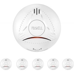 Detecteur De Fumee,Lot De 5,Detecteur D'Incendie,Pile De 10 Ans,Alarme Audible De 85 Db,Certifie 14604,Familledetecteur D'Incendie Avec Capteur Photoelectrique - Neuf