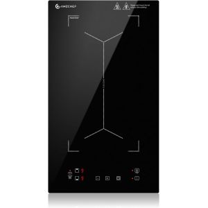 Checarzhn--No1-Plaque À Induction Avec Zones Flexibles, Plaque De Cuisson 2 Feux,9 Niveaux De Puissance, Chauffage Intermittent, Panneau Au Design Tendance, Sécurité Enfant Et Minuterie, 3300w,Noir - Neuf