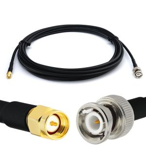 BNC Mâle vers SMA Mâle 1m câble coaxial RG58 50 Ohm-rallonge BNC SMA Extension Faible Perte Cable pour Antenne CB Radio Amateur Sans fil Radio WIFI adaptateur UHF VHF - Neuf