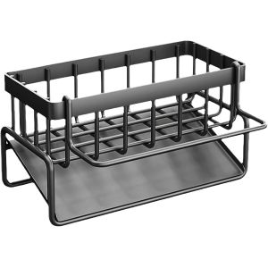 Chenquansarl-Porte Éponge Évier Cuisine Avec Plateau De Vidange Automatique, Organisateur Évier Cuisine Avec Support Amovible, Organisateur Évier Pour Ranger Éponge, , Savon À - Neuf