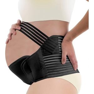 Ceinture De Maternité, Ceinture De Maternité Trois En Un, Matière Extensible Et Respirante, Peut Soulager Et Soutenir Les Douleurs Du Dos Et Du Plancher Pelvien, Noir Xxl - Neuf