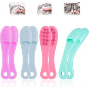 Cmws-Lot De 8 Brosses &Agrave; Menton En Silicone Pour Chat, Brosse &Agrave; Dents Douce Pour Chat, Chien, Chiot - Neuf