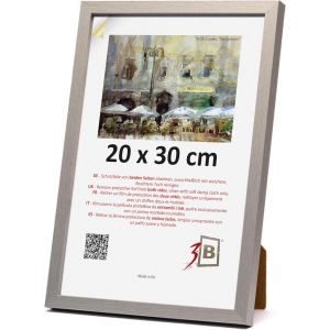 Cadre de l'image MEGA - Marron (ch&ecirc;ne avec un grain de bois visuellement doux) - 15x21 cm (A5) - cadre photo en bois avec verre acrylique - Neuf