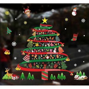 Autocollants de fen&ecirc;tre de No&euml;l de No&euml;l,Autocollant de No&euml;l &eacute;lectrostatique,Autocollants de fen&ecirc;tre en PVC D&eacute;calcomanie,Autocollants d'int&eacute;rieur de d&eacute;coration de No&euml;l D&eacute;co de fen&ecirc;tre bricolage - Neuf