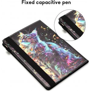 Coque Pour Samsung Galaxy Tab A6 10,1 Pouces Sm-T580/T585 Impression Graphique Housse En Tablette Cuir Pu Protection Pour Samsung Galaxy Tab A6 10,1 Sm-T580/T585 Chat En Note De Mu[COQ9127191] - Neuf