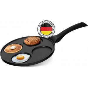 Subzonal-Po&ecirc;le &Agrave; Frire En Antiadh&eacute;sive (26 Cm, 4 Moule) Po&ecirc;le &Agrave; Pancake En Fonte D&iquest;Aluminium Avec Rev&ecirc;tement &Agrave; Triple Couche Et 4 Trous Pancakes Et Oladji, Petit-D&eacute;jeuner Oeuf Au Plat Hamburge - Neuf