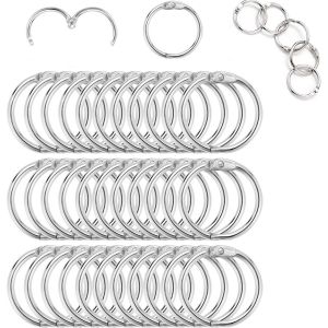 100 Pcs Anneaux Articulés 25mm Anneaux De Reliure Métalliques Pour Cahier Scrapbooking Livre Classeur Porte-Clés À Bloc-Note Bricolage Albums - Neuf
