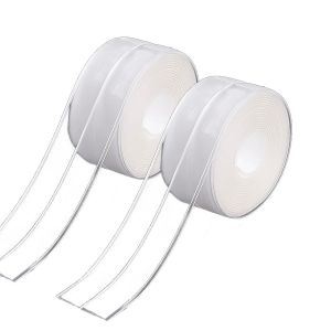 ChenQuanSarl-2 Rouleaux Joint Salle De Bain Transparent, Ruban Joint Baignoire, Joint Plan De Travail Cuisine, Joint Adhesif Anti-Moisissure Pour Salle De Bain Toilettes Cuisine &Eacute;vier, 38Mmx3.2M - Neuf