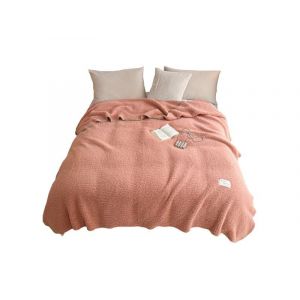 Couverture Sherpa 200 X 230 Cm, Polaire Rose, Douce Et Confortable, Id&eacute;ale Pour L'hiver - Neuf