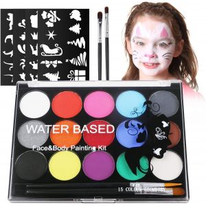 Kalanka-Peinture Corporelle Pour Le Visage, Palette De Maquillage Pour Enfants, 15 Couleurs Palette De Tatouage De Peinture &Agrave; I'huile, S&ucirc;r, Non Toxique, Pour Halloween, No&euml;l, Carnaval, Soir&eacute;es &Agrave; Th&egrave;m - Neuf