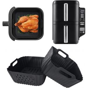 2Pi&egrave;ces Moule Silicone Extra Haute Air Fryer for NINJA Air Fryer Friteuse Sans Huile Ninja Double Stack 7,6l SL300EU, Ninja Airfryer Accessoires Plat Silicone for sl300eu - Neuf