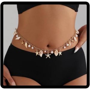 Loc-Summer Beach Coquillage &Eacute;toile De Mer Taille Cha&icirc;ne Conque Perle Collier Bracelet Bijoux Femme Bijoux R&eacute;glables - Neuf