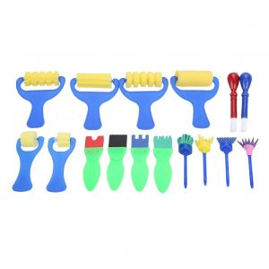 Lot De 16 Pinceaux De Peinture A Faire Soi-Meme Pour Enfants, Eponge En Mousse, Jouet, Outil De Dessin - Neuf