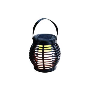 Lanterne Solaire En Rotin &Agrave; Flamme - Lampe Suspendue Portable Pour Jardin Et Terrasse - Neuf