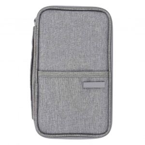 HJLIAN Portefeuille de voyage etanche et anti-poussiere pour passeport, organiseur de cartes de credit, sac a main, gris S - Neuf