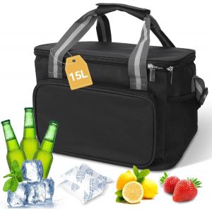 Mevronisshop-Sac Isotherme Repas 15l,Sac À Déjeuner Pique-Nique,Sacs Isotherme Réutilisable Imperméable,Lunch Bag Isothermes Pliable,Sacs À Lunch Isolé Pliable Pour Homme Femme École Bureau Pique-Niq - Neuf