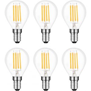 Ampoule Led Globe E27 Blanc Chaud 2700k 400 Lumen, Ac 220v, G45 Led 4w Équivalent E27 40w Incandescence, Ampoule E27 Globe Led Pour Eclairage Décoratif, Non-Dimmable, Lot De 6 - Neuf