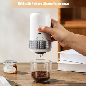 Moulin à café électrique portable blanc 13 W 200 ml rechargeable par USB réglable - Neuf