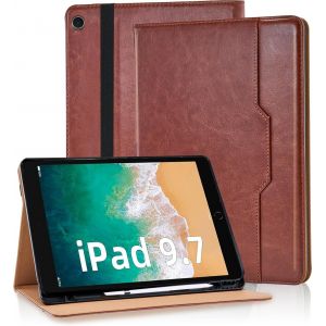 Kal-Coque Pour Ipad 9.7 Pouces 2018/2017 (Ipad 6e/5e Génération) Housse Cuir Pu [Réveil/Veille Automatique] Etui De Protection Avec Support Fonction Pour Ipad Air 2/Air 1, Marron - Neuf
