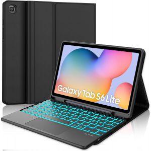 Coque Clavier Samsung Tab S6 Lite Avec Touchpad, R&eacute;tro&eacute;clairage 7 Couleurs, D&eacute;tachable Azerty Fran&ccedil;ais Clavier &Eacute;tui Pour Samsung Galaxy Tab S6 Lite 10.4"" 2024/2022/2020, Noir - Neuf