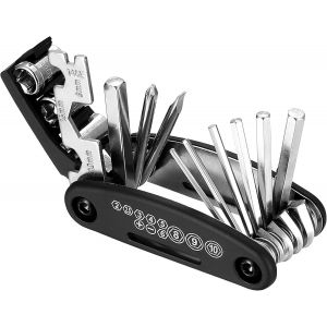 16 In 1 Kit Reparation Velo, Outil Velo, Kit Outils Velo Kit Complet, Accessoires Vtt Outil Multifonctions, Multitool Velo, Outillage Velo, Kit Velo Reparation Poche Pour V&eacute;lo De Montagne &Eacute;lectrique - Neuf