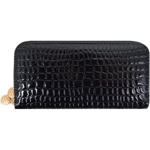 Portefeuille En Cuir Verni Pour Femme - Porte-Cartes De Cr&eacute;dit - Organisateur De Pi&egrave;ces De Monnaie,Noir ,Taille Unique,D&eacute;contract&eacute; - Neuf