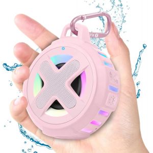Mini Enceinte Bluetooth Rose,Enceinte Flottante Certifi&iquest;&iquest;e IPX7, &iquest;&iquest;tanche &iquest;&iquest; la Douche et &iquest;&iquest; la Piscine, avec Lumi&iquest;&iquest;res,Clip,Son Cristallin et Basses,pour Plage,Voyage, Id&iquest;&iquest;ale pour et Les Femmes - Neuf