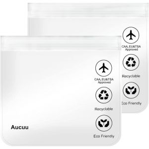KALANKA-Trousse de Toilette Transparente Femme, 20x20cm Kit Voyage Avion Cabine Sac à Liquide 1L Pochette Transparente Voyage, Sac de Voyage Transparent Trousse pour Liquides Femmes & Hommes - Neuf