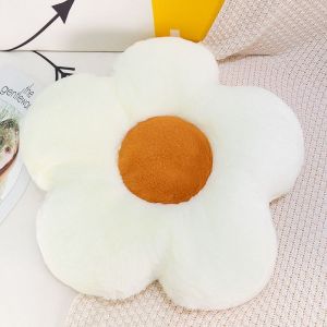 1pcs (35cm, Blanc) Coussin De Fleur 35cm Coussins De Chaise Coussin De Siège Oreiller Tatami Coussin De Sol En Peluche De Fleur Mignonne Pour Décor De Chaise De Canapé De Chambre À Coucher - Neuf