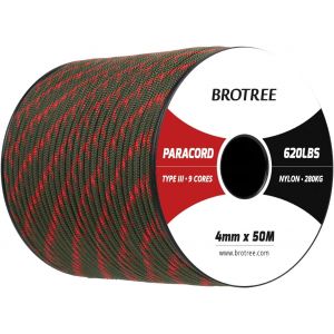 Eryi-Paracorde 4mm 9 Brins Corde En 100% Nylon (15m, 30m, 50m) Type Iii Corde Parachute Pour Survie, Extérieur, Bricolage - 280kg Charge De Rupture (Apocalypse, 50m) - Neuf