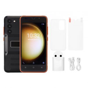 Telephone robuste debloque 5 pouces pour android 10, 4 Go 32 Go, compatible Wi-Fi 2,4 G, reconnaissance faciale, Full HD, longue duree de vie de la batterie, smartphone 3G, 100 V/240 V, noir, prise UE - Neuf