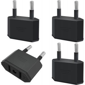 4 Pièces Adaptateur Prise USA, US vers France Adapter, fiche d'adaptation USA Deutschland Stecker, fiche de Voyage US vers EU, Adaptateur US vers EU, Adaptateur USA Prise, Adaptateur EU Prise - Neuf