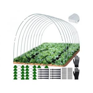 Arceaux De Serre En Fibre De Verre Pour Tunnel De For&ccedil;age Et Carr&eacute; Potager - Kit Complet 50 Arceaux Avec Clips Et Connecteurs - Neuf