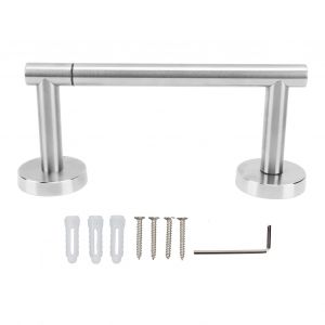 HJLIAN Porte-essuie-tout en acier inoxydable, resistant a la rouille, forte capacite de charge, support pour rouleaux d'essuie-tout, pour cuisine, salle de bain, trefilage - Neuf