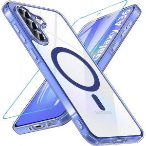 Kal-Magnétique Coque Pour Samsung Galaxy A36 5g, Coque Samsung A36 5g Avec Verre Trempé Protection Écran, Étui De Protection Antichoc Housse Case Pour Samsung Galaxy A36 (Bleu) - Neuf