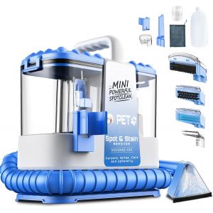 NouvelHorizonstore-Nettoyeur canap&eacute; tissu, Shampouineuse Canap&eacute; 600W, Aspirateur Nettoyeur avec 500ml de Solution & 5 Accessoires, pour Tapis, Escaliers, Voiture, Design L&eacute;ger (Bleu)&iquest; - Neuf