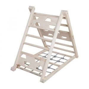 Triangle Pikler - Roba - Triangle D&rsquo;Escalade Pour Enfant Avec &Eacute;chelons Corde D'escalade Et Surface De Pr&eacute;hension - Bois Naturel - Neuf
