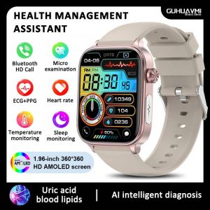 2025 nouveau pour Xiaomi lipides sanguins test d'acide uricique montre intelligente hommes ECG + PPG pression art&eacute;rielle SP02 Bluetooth appel sant&eacute; smartwatch Grey Precision Health - Neuf