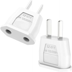 TLP-Lot de 2 adaptateurs de voyage USA, adaptateur am&eacute;ricain, adaptateur UE vers USA, adaptateur de voyage UE vers USA, adaptateur USA vers Allemagne, USA, adaptateur USA vers Allemagne, USA/Europe - Neuf