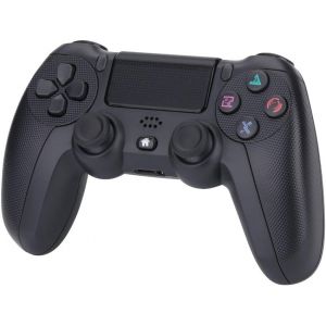 Manette Sans Fil Pour Ps4/Ps3/Pc/Mobile Sans Fil Avec Dualshock,Fonction Détection 6 Axes,Lumière Led,Panneau Tactile,Entrée Pour Écouteurs,Câble De Charge Inclus - Noir - Neuf