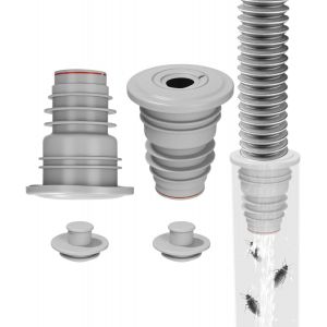 KALANKA-2 Pi&egrave;ces Joint de Tuyau de Machine &agrave; Laver, 35-40mm Bouchon Anti-Odeur et D'&Eacute;tanch&eacute;it&eacute; de D'&Eacute;vacuation, Gris Machine &agrave; Laver Bouchon D'&Eacute;tanch&eacute;it&eacute; de Tuyau, Avec bo uchon en Silicone - Neuf