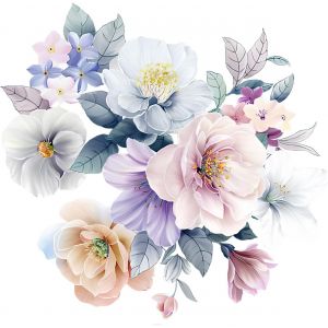 ERYI-Stickers Muraux Fleur De Pivoine, Stickers Muraux Vintage Fleur, Autocollant Mural Décoratifs Pivoine, Peint Chambre Décoration Fond - Neuf