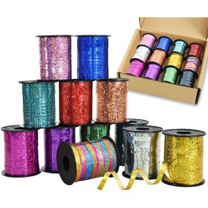 Lot De Rubans À Friser Fins Et Bouclés De Couleur Arc-En-Ciel - 12 Couleurs De 5 Mm - Pour Emballage Cadeau, Décoration De Fête D'anniversaire, Décoration De Mariage - Neuf