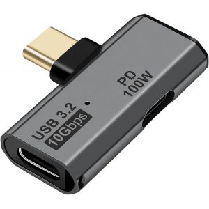 Lbgwp60-Adaptateur Multifonction 2 En 1 Type-C Gris 100 W Pd Charge 90 Degrés Adaptateur Usb C Mâle Vers Double Femelle Pour Téléphone Portable Usb Ordinateur Otg - Neuf