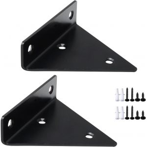 CAUC-&Eacute;tag&egrave;re Flottante 2 Pi&egrave;ces, &eacute;tag&egrave;re en Forme de Triangle, &eacute;tag&egrave;re en M&eacute;tal, &eacute;tag&egrave;re Flottante Cach&eacute;e pour Cuisine, Studio et Jardin, Noir - Neuf